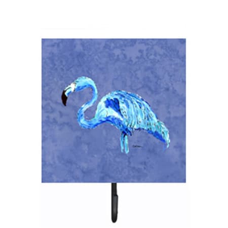 Jensendistributionservices Flamingo On Slate Blue Leash Or Key Holder MI1710919